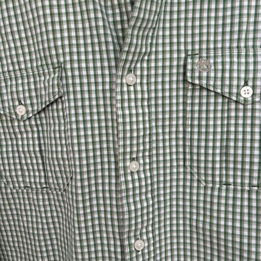Timberland County Western Green Plaid Button Down Shirt Size M - Picture 8 of 10